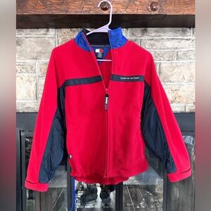red/blue Tommy Hilfiger quarter zip // size M //✅bio for more shipping options